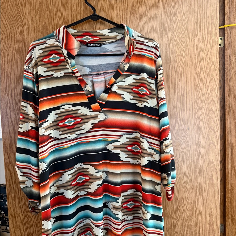 HEIMISH USA Women's Vibrant Striped Tunic
